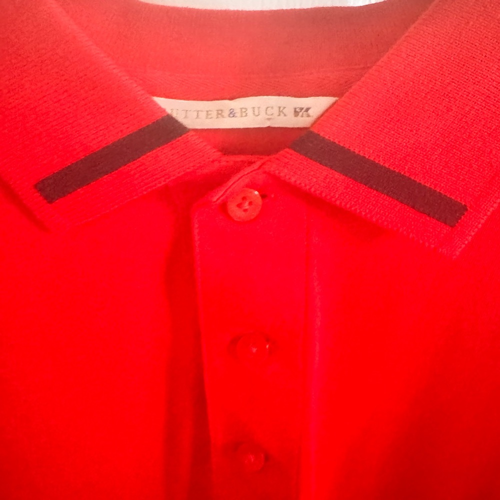 Cutter & Buck Red with black accents on collar and sleeves. Polo Size XL - Picture 15 of 16